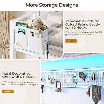 Amazon.com: DICTAC Twin Size Loft Bed with Desk and Charging